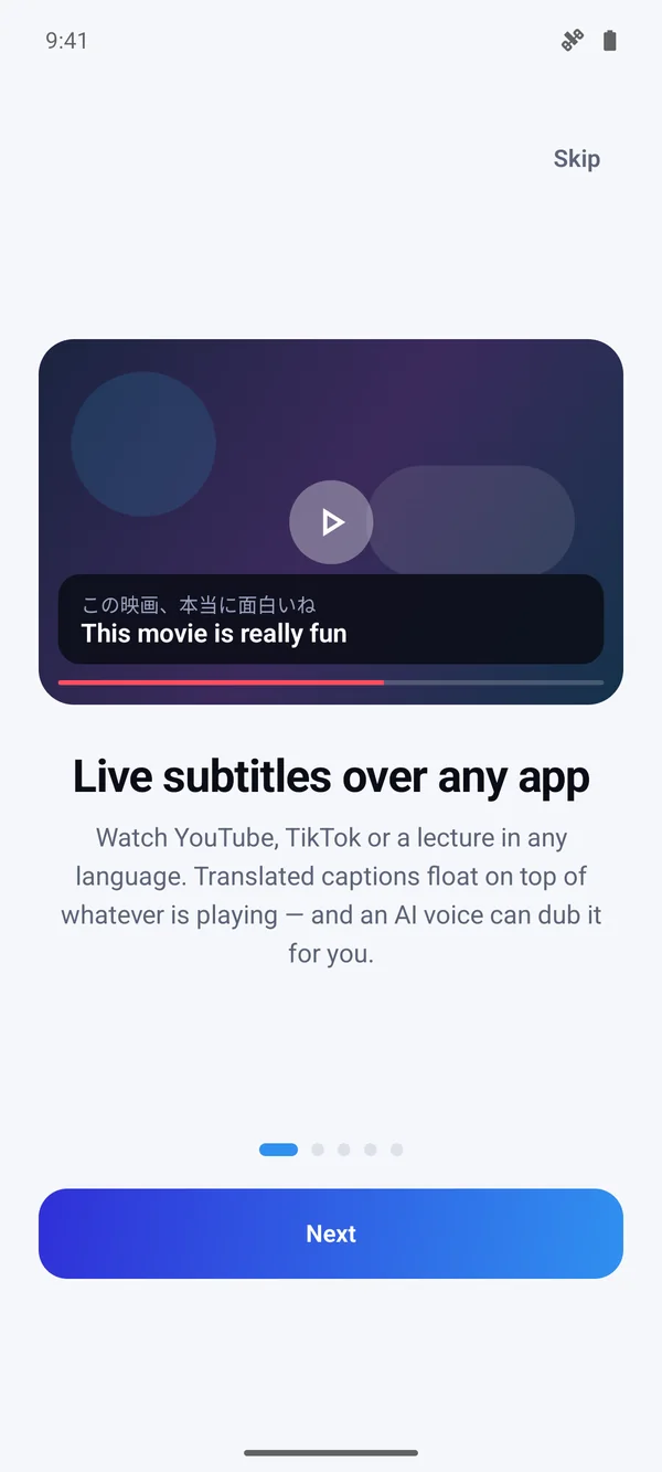 Floating subtitles on Android