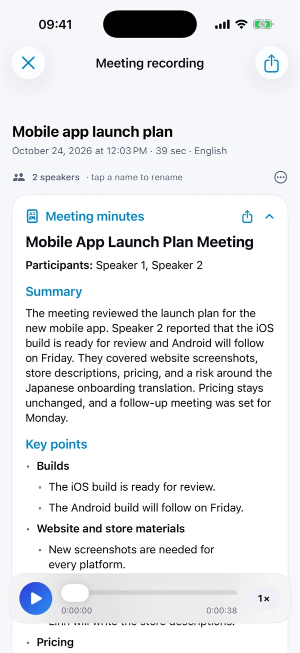 AI meeting minutes